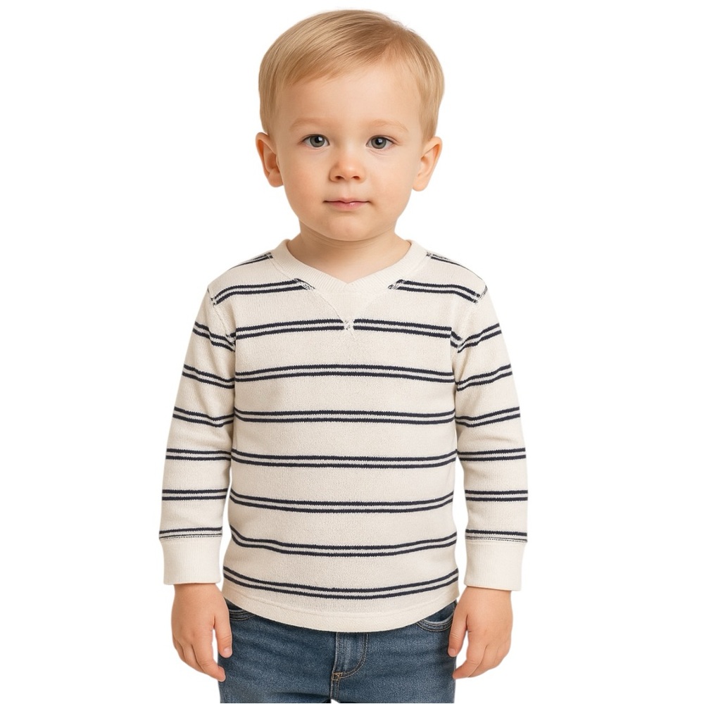 The Children’s Place White Black Striped Long Sleeve Shirt 18–24 Months